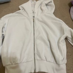 cropped white jacket size small